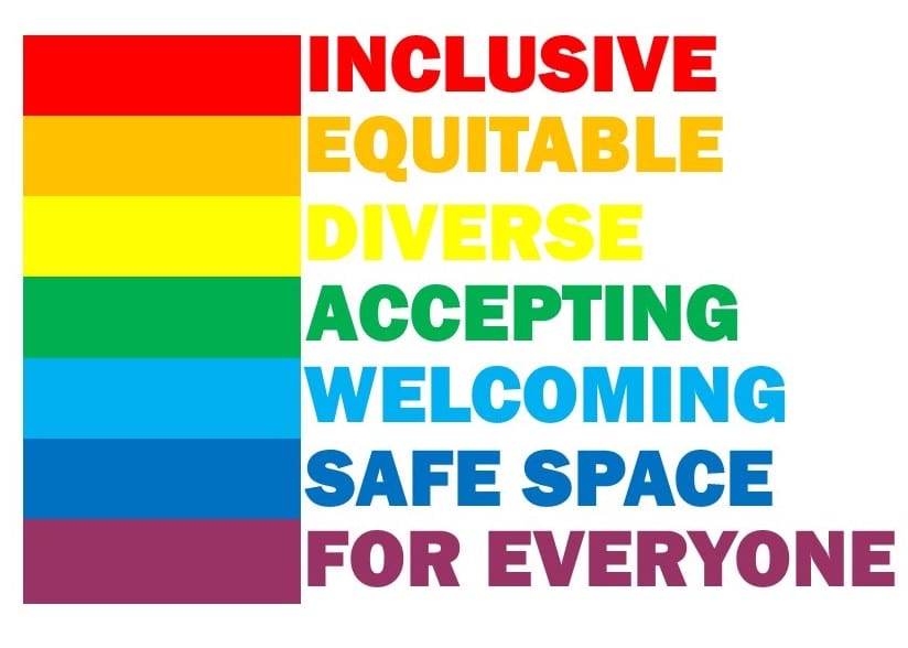 Safe Space: Inclusive, Equitable, Diverse, Accepting, Welcoming, Safe Space for Everyone